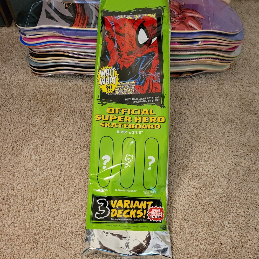 HUF Spiderman Skateboard Deck Blind bag